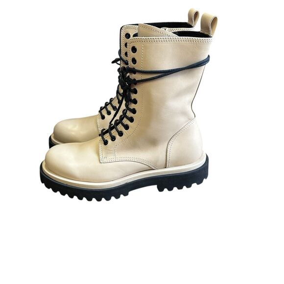 OFFICINE CREATIVE WISAL Lace Up Boot in Oat Milk Size 38/ US 8 - Picture 6 of 12
